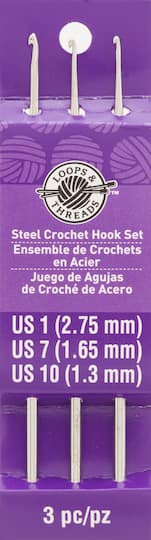 Steel Crochet Hook Set by Loops & Threads®, 1/7/10